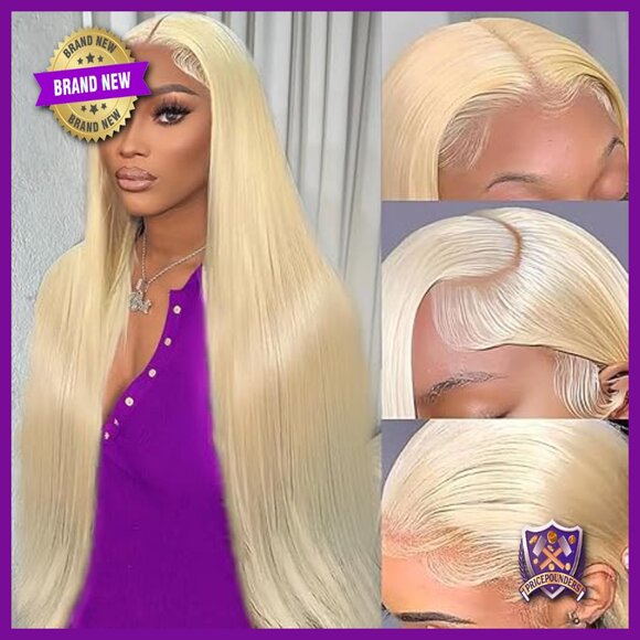 32 Inch Human Hair Lace Front Wig Straight 180% Density Pre Plucked main image 4